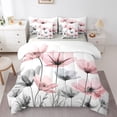 thumbnail image 1 of Feelyou Watercolor Floral Twin Bedding Sets 7-Piece, Simple Ink Flower Bedding Comforter Set, Chic Fashion Sheet Sets, Microfiber Room Decor, 1 of 7