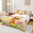 thumbnail image 1 of Manfei Watercolor Highland Cow Queen Sheet Sets for Kids Boys Girls, Spring Garden Floral Flat Sheet, Colorful Butterfly Queen Fitted Sheet, Super Cozy Room Decor 4pcs, 1 of 7