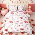 thumbnail image 1 of Manfei Watercolor Lychee Twin Bedding for Girls, Pink Gingham Bow Print Bedding Comforter Set, Pink Reversible, 7pcs, 1 of 7