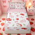 thumbnail image 1 of Manfei Watercolor Lychee Zipper Twin Comforter Sets with Fitted Sheet and 2 Pillowcases for Girls, Pink Gingham Bow Print Zipper Bedding Set, Pink Reversible, 4pcs, 1 of 6