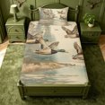 thumbnail image 1 of Manfei Watercolor Mallard Duck Fitted Sheet Queen,Farmhouse Bird Bedding,3pcs,1 Fitted Sheet and 2 Pillowcases, 1 of 6