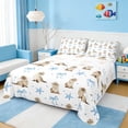thumbnail image 1 of Manfei Watercolor Sea Lion Full Size Sheets for Kids Boys and Girls, Starfish Bow Dot Bed Sheets 4-Piece, 1 Flat Sheet, 1 Fitted Sheet and 2 Pillowcases, 1 of 6
