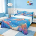 thumbnail image 1 of Manfei Watercolor Sea Turtle Queen Sheet Sets for Kids Boys and Girls, Underwater Coral Fish Bed Set 4pcs, 1 Flat Sheet, 1 Fitted Sheet and 2 Pillowcases, 1 of 6