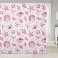 thumbnail image 1 of Manfei Watercolor Seashell Bow Shower Curtain 72Wx72L,Coastal Style Bathroom Curtain, 1 of 5