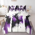 thumbnail image 1 of Manfei Watercolor Splash 7-Piece Twin Bedding Sets,Abstract Artwork Bedding Comforter Set,Purple White Breathable Sheet Sets,Lightweight Graffiti Bedroom Decoration,Reversible, 1 of 6