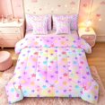 thumbnail image 1 of Manfei Watercolor Stars 7-Piece King Bedding,Girls Friendly Style King Bed in a Bag,Pink,Pink Reversible, 1 of 7