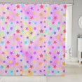 thumbnail image 1 of Manfei Watercolor Stars Shower Curtain 72Wx84L,Girls Friendly Style Bathroom Shower Curtain,Pink, 1 of 5