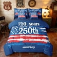 thumbnail image 1 of Manfei Watercolor US Flag Twin Bedding, 250th Anniversary Bedding Comforter Set, Blue Red White, Navy Reversible 7-Piece, 1 of 6