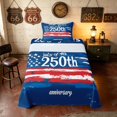 thumbnail image 1 of Manfei Watercolor US Flag Twin Sheets, 250th Anniversary Bedding, Blue Red White, Navy Reversible 3-Piece (1 Flat Sheet, 1 Fitted Sheet and 1 Pillowcase), 1 of 6