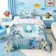 thumbnail image 1 of Manfei Watercolor Underwater Letter O Axolotl Sea Turtle Twin Comforter Sets for Kids Boys and Girls, Nautical Alphabet Print Bedding Set, Stars Reversible 2 Pieces, 1 Comforter and 1 Pillowcase, 1 of 6