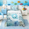 thumbnail image 1 of Manfei Watercolor Underwater Letter Q Axolotl Sea Turtle Twin Sheet Sets for Kids Boys and Girls, Nautical Alphabet Print Bedding 3-Piece, 1 Flat Sheet, 1 Fitted Sheet and 1 Pillowcase, 1 of 6