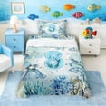 thumbnail image 1 of Manfei Watercolor Underwater Letter S Axolotl Sea Turtle Twin Sheet Sets for Kids Boys and Girls, Nautical Alphabet Print Bedding 3pcs, 1 Flat Sheet, 1 Fitted Sheet and 1 Pillowcase, 1 of 6