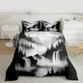thumbnail image 1 of Manfei Waterfull Queen Comforter Set,Natural Landscape Bedding Sets,Tropical Plant Pine Tree Bedding Comforter Set For Adult,Luxury Bedroom Decor Reversible,3-Piece, 1 of 7