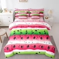 thumbnail image 1 of Manfei Watermelon Print Bedding Comforter Set 7-Piece,Cute Fruit King Bedding Sets,Green Red White Bed Sheets For Girl,Breathable Home Decor,Reversible, 1 of 8