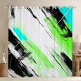 thumbnail image 1 of Manfei Waves Geometric Stripe Blackout Curtains Set of 2 (52x84 Each),Retro Graffirti Lines Window Curtains,Green White Black Curtains and Drapes For Boys Girls,Microfiber Bedroom Decor, 1 of 6