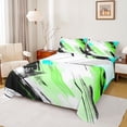 thumbnail image 1 of Manfei Waves Geometric Stripe Twin Sheet Sets,Retro Graffirti Lines Twin Fitted Sheet,Green White Black Flat Sheet For Boys Girls,Microfiber Bedroom Decor,3-Piece, 1 of 7