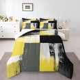 thumbnail image 1 of Manfei Western Artwork Full Size Comforter Sets for Adult, Vintage Oil Printing Bedding Comforter Set, Yellow Grey Watercolor Reversible Bedding Sets, Ultra Soft Home Decor, 3pcs, 1 of 8