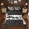 thumbnail image 1 of Manfei Western Aztec 7pcs Bedding Comforter Set,Horse Cowboy Rustic Wild Animal Queen Bedding Sets For Men Women Reversible, 1 of 8