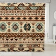 thumbnail image 1 of Manfei Western Aztec Women Bathroom Curtain 72x78, Hippie Triangle Abstract Shower Curtain 72x78, Vintage Bohemian Style Bathroom Decor, Bathroom Sets Decor, Waterproof, 1 of 6