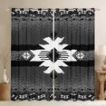 thumbnail image 1 of Manfei Western Bohemian Aztec Black Out Curtains for Female, Vintage Mandala Triangle Curtains Pack of 2 (42x63 Each), Black Grey Hippie Bedroom Curtains, Window Curtains Decor, 1 of 6