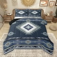 thumbnail image 1 of Manfei Western Bohemian Aztec Queen Comforter Set for Female, Vintage Mandala Triangle Bedding Sets, Navy Grey Hippie Reversible Bedding Comforter Set, Luxury Bedroom Decor, 3pcs, 1 of 9