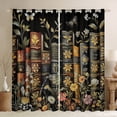 thumbnail image 1 of Manfei Western Books Teens Black Out Curtains, Rustic Farmhouse Flower Curtains Pack of 2 (42x63 Each), Oil Printing Artwork Bedroom Curtains, Window Curtains Bedroom Decor, 1 of 6