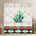 thumbnail image 1 of Manfei Western Cactus Blackout Curtains, Farmhouse Aztec Curtains Pack of 2 (42x84 Each), Multicolor White, 1 of 6