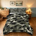 thumbnail image 1 of Manfei Western Camo Shark King Size Comforter Sets, Countryside Camouflage Comforters King Size, Green, Black Reversible, 3 Pieces, 1 Comforter and 2 Pillowcases, 1 of 7