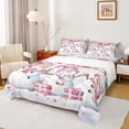 thumbnail image 1 of Manfei Western Christmas Gifts Twin Sheet Set,Pink Snowman,Happy New Year,3-Piece Cozy, 1 of 7