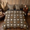 thumbnail image 1 of Manfei Western Cow Skull Twin Bedding, Bohemian Aztec Bedding Comforter Set, Brown White, Black Reversible 7 Pieces, 1 of 6