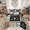 thumbnail image 1 of Manfei Western Cowboy Cowgirl Queen Comforter Set, Tribal Sheep Skeleton Bedding Sets, Rustic Patchwork Reversible Bedding Comforter Set, Lightweight Room Decor, 3-Piece, 1 of 8
