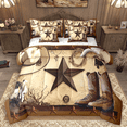 thumbnail image 1 of Manfei Western Cowboy Twin Bedding Sets 7pcs, Vintage Boots Hat Bedding Comforter Set, Brown Rustic Farmhouse Sheet Sets, Ultra Soft Home Decor, 1 of 8