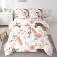 thumbnail image 1 of Manfei Western Cowgirl 7-Piece Twin Bedding Sets,Rustic Flower Floral Bedding Comforter Set,Country Farmhouse Horse Sheet Sets For Kids Girls,Microfiber Bedroom Decor Reversible, 1 of 7