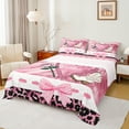 thumbnail image 1 of Manfei Western Cowgirl Boot Full Size Sheets, Cartoon Pink Bowknot Bed Sheets, Cow Leopard Print Sheet Sets, Lightweight Room Decor, 4pcs, 1 of 7