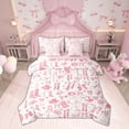 thumbnail image 1 of Manfei Western Cowgirl Boots 7pcs Bedding Comforter Set,Cute Cartoon Bowtie Queen Bedding Sets,Pink Stars Bow Ribbon Queen Sheet Sets For Girls,Super Cozy Room Decor Reversible, 1 of 8