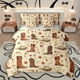 thumbnail image 1 of Homewish Western Cowgirl Cowboy Bedding Comforter Set 7pcs, Hippie Boot Hat King Bedding Sets, Cartoon Stars Print Reversible Bed Sheets, Breathable Home Decor, 1 of 7