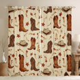 thumbnail image 1 of Manfei Western Cowgirl Cowboy Blackout Curtains Set of 2 (52x84 Each), Hippie Boot Hat Window Curtains, Cartoon Stars Print Curtains and Drapes, Black Out Curtains Decor, 1 of 6