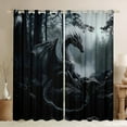 thumbnail image 1 of Manfei Western Dragon Curtains Pack of 2 (38x45), 3D Magic Animal Curtains for Living Room, Teens Boys Girls Black Out Curtains, Window Curtains Bedroom Decorative, 1 of 6