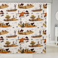 thumbnail image 1 of Manfei Western Farm Cowboy Shower Curtain 72Wx72L,Rustic Cow Bathroom Curtain,White Brown, 1 of 6