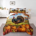 thumbnail image 1 of Manfei Western Farm Turkey Full Size Comforter Sets,Thanksgiving Theme Bedding Comforter Set,Autumn Harvest Pumpkin Bedding Sets For Kids,Super Cozy Room Decor Reversible,3-Piece, 1 of 8