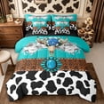 thumbnail image 1 of Manfei Western Floral Bull Skull King Bedding 7pcs,Boho Damask Cow Print King Bed in a Bag,White Turquoise, 1 of 6