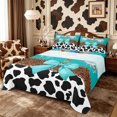 thumbnail image 1 of Manfei Western Floral Bull Skull King Sheets 4pcs,Boho Damask Cow Print Bedding,White Turquoise,1 Flat Sheet,1 Fitted Sheet and 2 Pillowcases, 1 of 6
