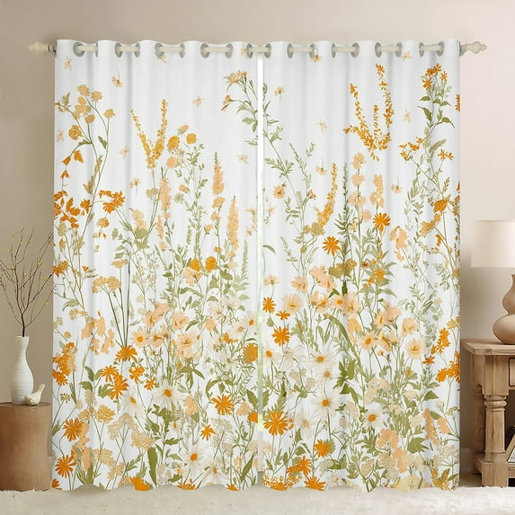 Manfei Western Garden Flower Curtains Pack of 2 (42x84 Each), Rustic Farmhouse Curtains Blackout, Teen Kid Adult Female Bedroom Curtains, Living Room Curtains Decor