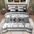 thumbnail image 1 of Manfei Western Hippie Aztec Bedding Comforter Set 7pcs for Adult, Rustic Bohemian Queen Bedding Sets, Fashion Grey Square Triangle Reversible Queen Sheet Sets, Luxury Bedroom Decor, 1 of 7