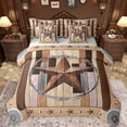 thumbnail image 1 of Manfei Western Texas Star Bedding Comforter Set 7pcs for Female Men,Rustic Cabin Queen Bedding Sets Super Cozy,Vintage Aesthetics Queen Sheet Sets,Luxury Bedroom Decor,Reversible, 1 of 8