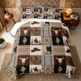 thumbnail image 1 of Manfei Western Tribal Aztec Twin Quilt Set 2 Pieces,Southwestern Cowboy Boots Hat Twin Coverlet Set,Beige Brown,1 Bedspread and 1 Pillowcase, 1 of 7