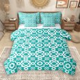 thumbnail image 1 of Manfei Western Tribal Bohemian 7-Piece Twin Bedding Sets, Vintage Cyan Mandala Bedding Comforter Set, Simple French Style Reversible Sheet Sets, Luxury Bedroom Decor, 1 of 8