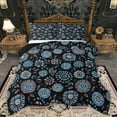 thumbnail image 1 of Manfei Western Tribal Floral Bedding Comforter Set, Black Blue Hippie Plant Twin Comforter Sets, Retro Boho Abstract Reversible Bedding Set, Lightweight Room Decor, 2-Piece, 1 of 8