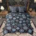 thumbnail image 1 of Homewish Western Tribal Floral Twin Bedding Sets 7-Piece, Black Blue Hippie Plant Bedding Comforter Set, Retro Boho Abstract Reversible Sheet Sets, Lightweight Room Decor, 1 of 7