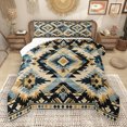 thumbnail image 1 of Manfei Western Tribal Full Size Comforter Sets,Rustic Aztec Bedding Comforter Set,Beige Blue Black Bedding Sets For Girls Boys,Microfiber Bedroom Decor Reversible,3-Piece, 1 of 8